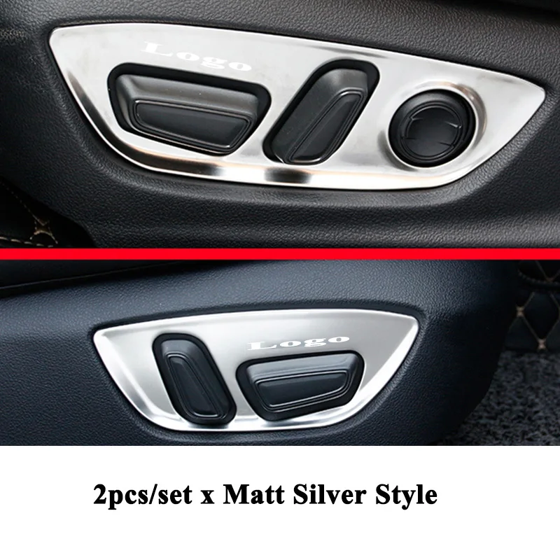 Matt Silver Style 2 шт./компл. автомобильное регулируемое сидение Кнопка фиксатора панель украшение накладка наклейка Стайлинг автомобиля аксессуары для Toyota Camry - Название цвета: Matt Silver Style