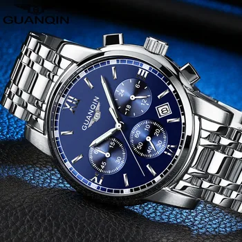 

relogio masculino GUANQIN Mens Watches Top Brand Luxury Fashion Business Quartz Watch Men Sport Full Steel Waterproof Wristwatch