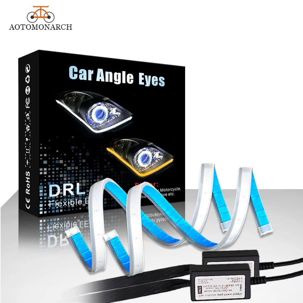 AOTOMONARCH 2x60 см Автомобильные дневные ходовые огни DRL 12V последовательности