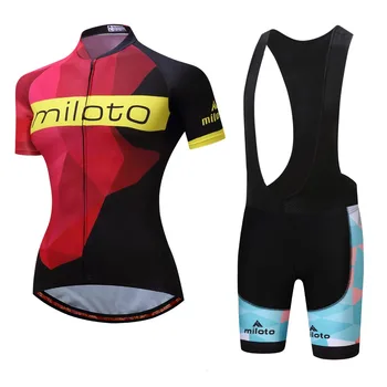 

Brand Women girls Cycling Jersey Set White/black bib shorts Sportswear Polyester Summer Bike Cycling Clothing Ropa Ciclismo