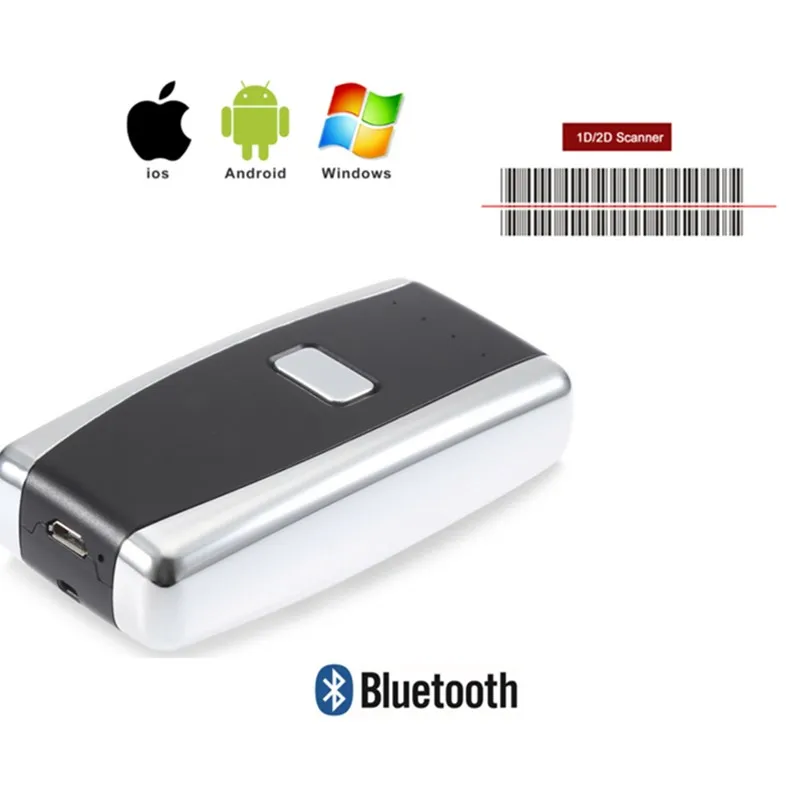 

Portable 1D QR 2D bar code Reader hand scanner Wireless USB Bluetooth Mini barcode scanner