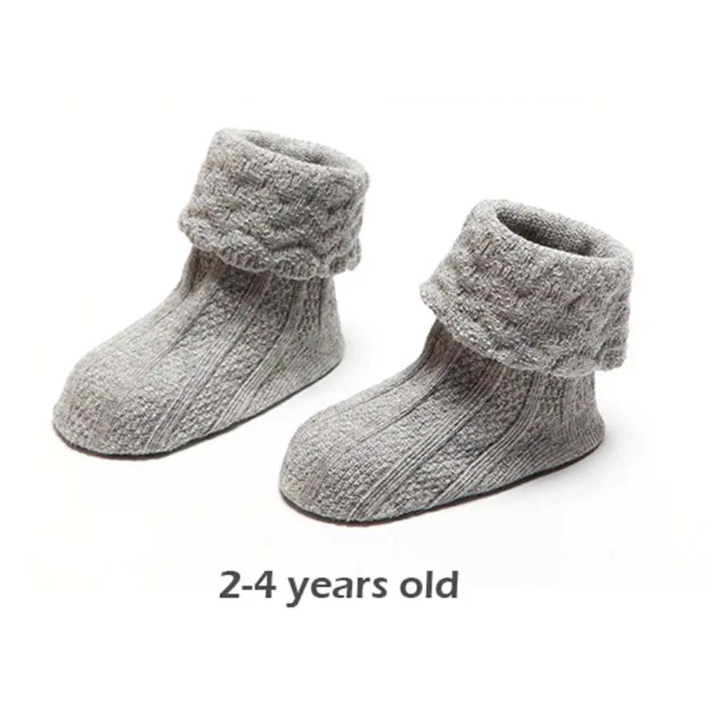 Короткие носки с двойной иглой для детей; сезон осень-зима; однотонные хлопковые нескользящие носки для малышей - Цвет: Brown