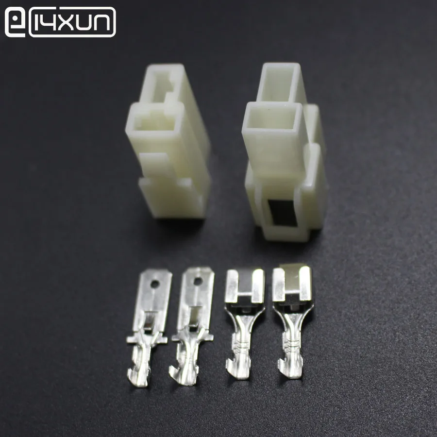 

6.3mm connector 2P 2 pin Electrical 6.3 Connector Kits Male Female socket plug for Motorcycle Car