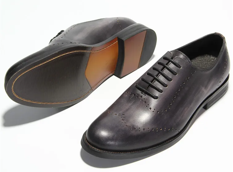 Estilo Genuino Pic De Trabajo Vestir Cuero Negocios Juventud Oficina Pic As Clásica Hombres Retro Inglaterra Encaje Hasta Toes as Ronda Tallada Zapatos SdwqB1BfCn