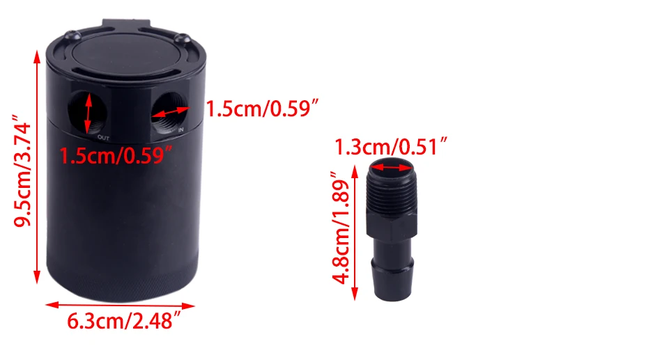 CITALL 2-port Compact Baffled Oil Catch Can сепаратор резервуара инструмент Безопасный черный Универсальный для применения под давлением