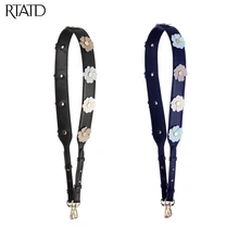 RTATD New Genuine Leather Bag Accessory Silver Gold Buckle Shoulder Straps For Bags Adjust Flower Bag Belt B175