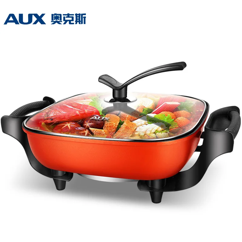 

WUXEY Multifunctional Non-stick Electric Food Steamer 5L Hot Pot Wok Wine Red Stew Pot Korean Style Frying Pan Free Shipping