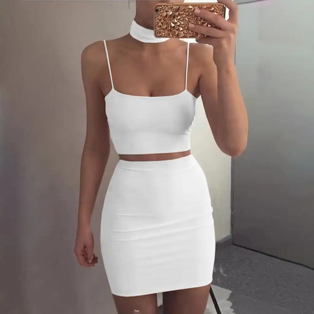 white two piece club outfit