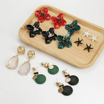 

2020 Brincos Selling In Europe And The Exaggerated Temperament Earring Ornaments Korea Vogue Sweet Flowers Eardrop Long Girl