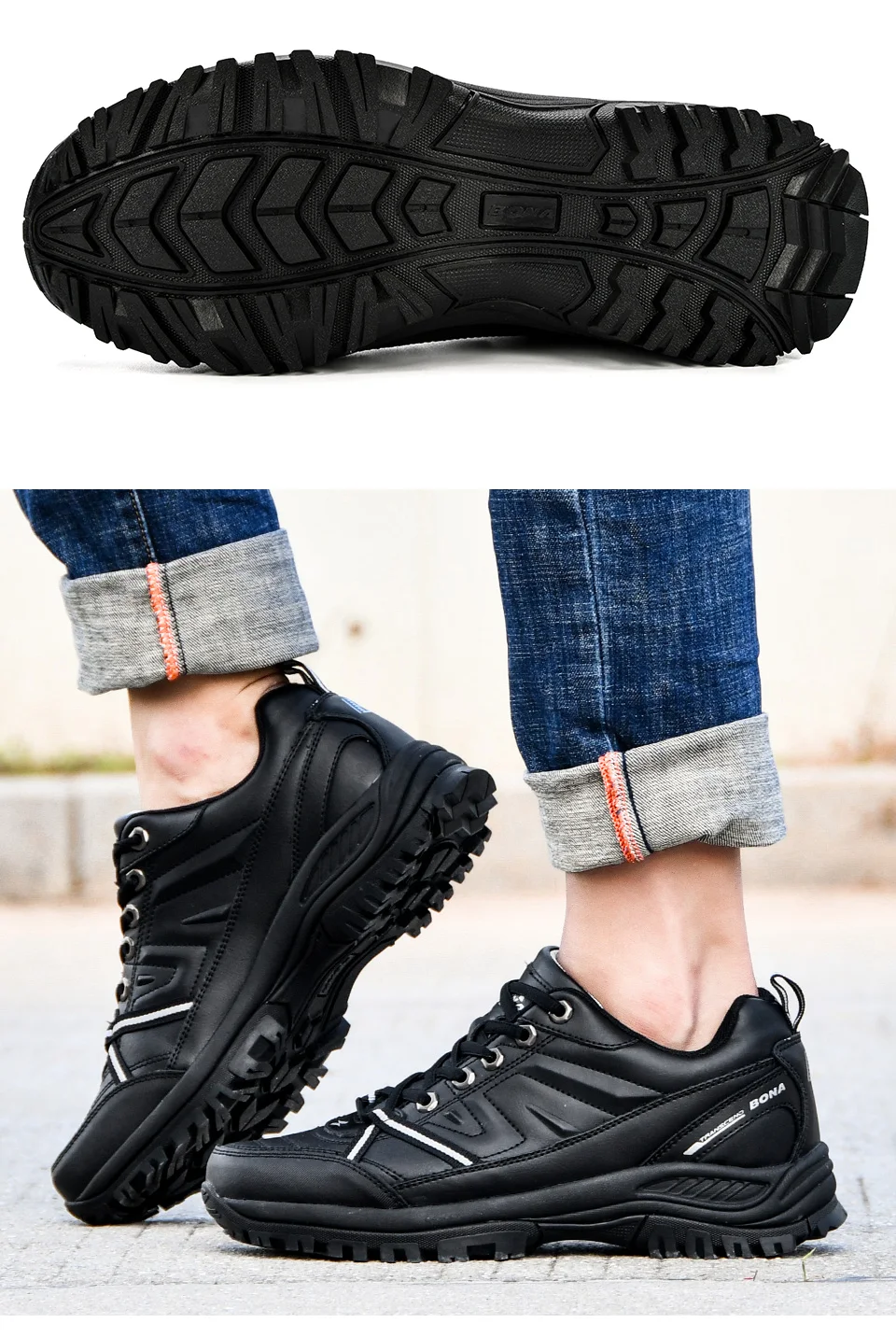 BONA/Новинка года; мужские ботинки для пешего туризма; тактическая обувь красовки; дышащая уличная Удобная Нескользящая походная обувь; Мужская горная обувь