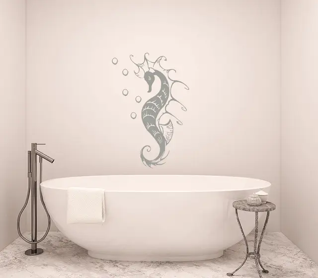 Ocean Wall Decals New Style Seahorse Vinyl Waterproof Sticker Nautical