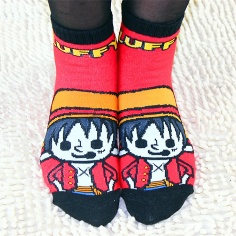

Spring Cute Cartoon Women Socks One Piece Luffy Chopper Knitting Socks Girl Sock Slippers Men Socks