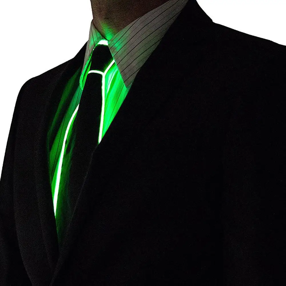 Потрясающий EL Wire галстук мигающий Косплей светодиодный галстук костюм аноним галстук светящийся DJ Бар танец маски для карнавала вечеринки крутой реквизит