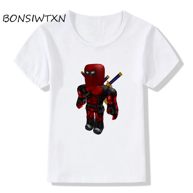 Bonsiwtxn 2017 Fashion Roblox Pattern Summer T Shirt Boys Girls White T Shirt Top Tees Children Style Short Sleeve T Shirt Boy Short Sleevegirl Short Sleeve Top Aliexpress - deadpool shirt roblox