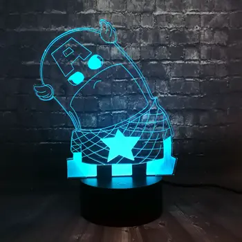 

Hot Avengers Movie Marvel Super Hero Wryneck Captain America LED 7 Color USB Charge Bedside Night Mood Lamp Children's Day Gift