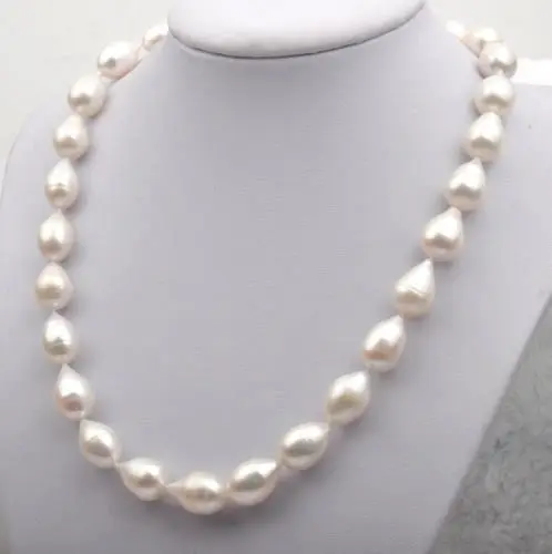 

18 INCH AAA 9.2-12MM NATURAL SOUTH SEA WHITE PEARL NECKLACE 925silver