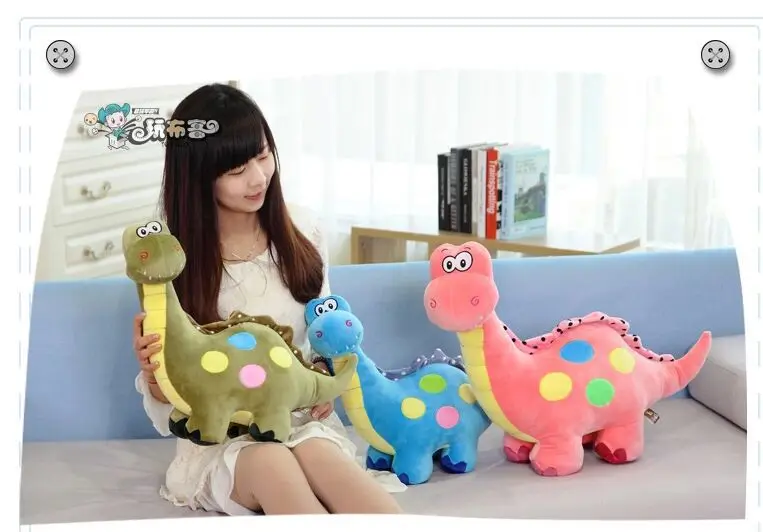 cute plush pink dinosaur toy cartoon spots dinosaurs doll gift about