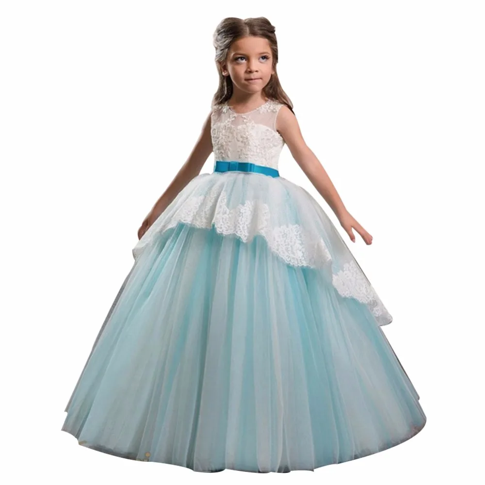 ZYLLGF Bridal Ball Gown Flower Girl Dress Pageant Tiered Bottom Girls