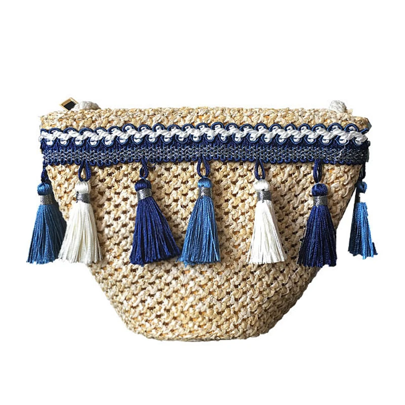 

HCH-Women Bag New Summer Pastoral Woven Tassel satchel BAG Fashion Personality Casual Shoulder Bag Fashion