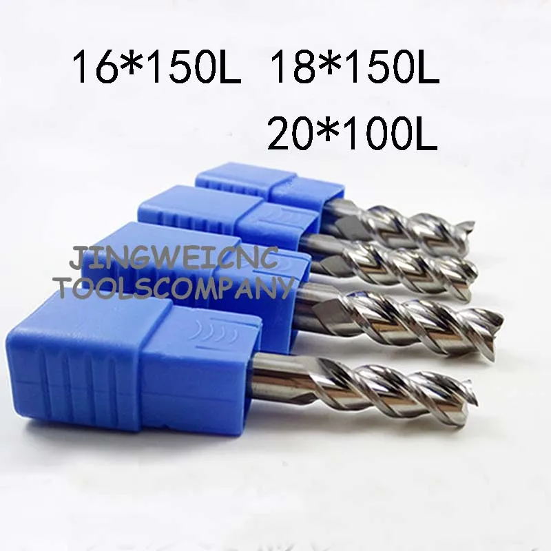 

HRC 45 Aluminum Carbide end mill extra long length 16*150mm 18*150mm 20*100mm extended long length for Aluminum and cooper