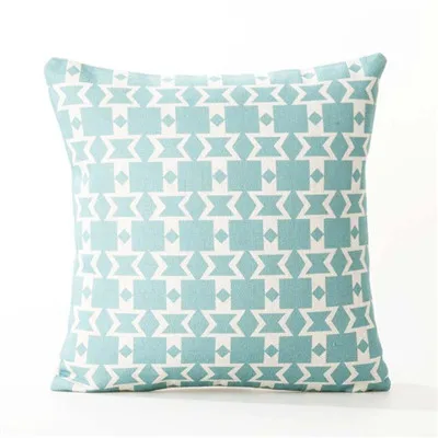 Скандинавские синие диванные подушки, льняные хлопковые богемные этнические подушки, серые декоративные геометрические подушки, чехлы - Цвет: 2