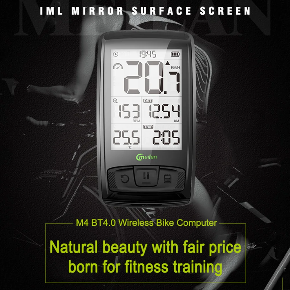 

Meilan M4 Bike Computer BT4.0 Speed Cadence Sport Heart Rate Monitor Wireless Bicycle Computer
