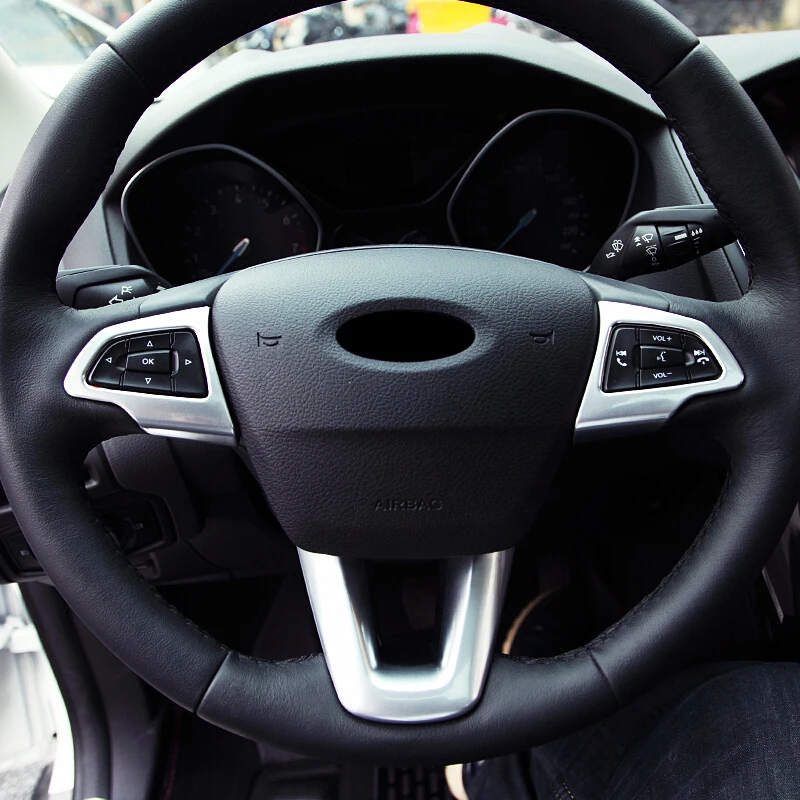 

ABS Plastic Steering Wheel Protection Cover Trim Stickers for Ford Focus 4 MK4 Ecosport Kuga Escape 2017 2018 Parts