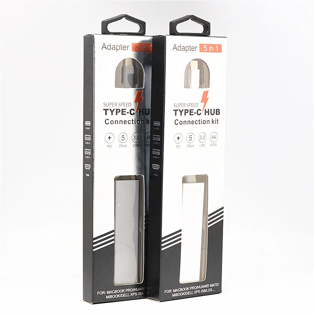 Type-c папа к HDMI USB3.0 и type C зарядка PD док-станции для ноутбука 5 в 1 type-C концентратор адаптер