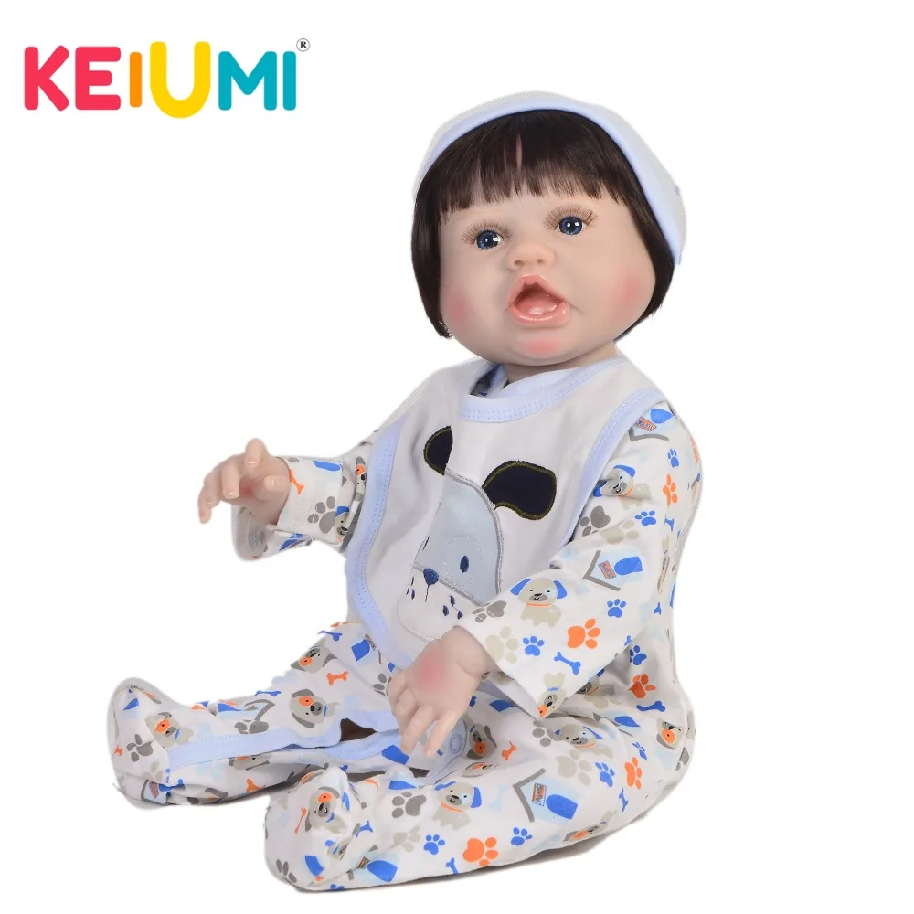 

Lifelike KEIUMI Reborn Menino 57 cm Baby Toy Full Silicone Vinyl Newborn Reborn Baby Dolls 23''Fashion Child Birthday XMAS Gifts