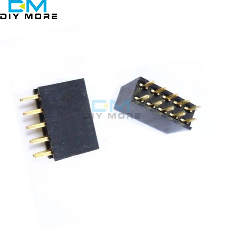 

50PCS 2X5Pin 10P 2.54mm Double Row Female Straight Header Pitch Socket Pin Strip