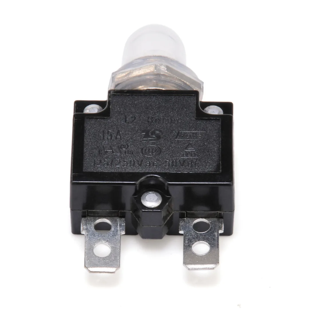 1pc 12/24V Thermal Push Button Resettable Circuit Breaker Panel Mount 5A/10A/15A/20A/30A For Automotive Industrial Marine