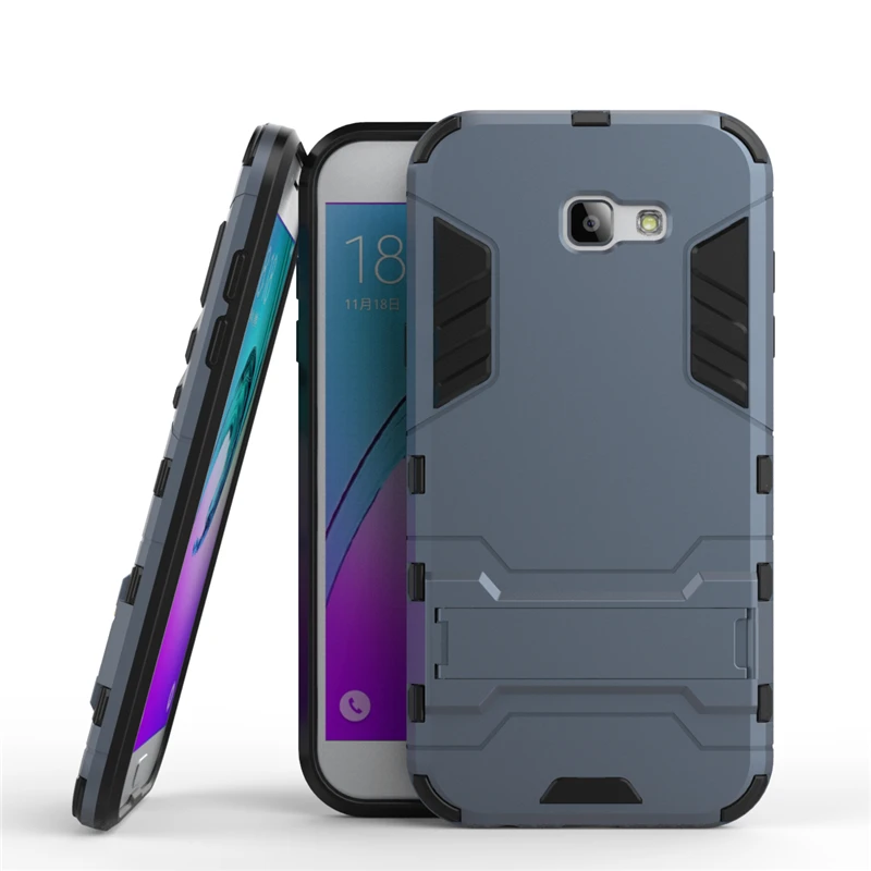2 in 1 Hard PC+Soft Silicone Rugged Rubber Kickstand Case For SAMSUNG Galaxy A7 2017 A720 Armor Shockproof Phone Holder Cover (18)