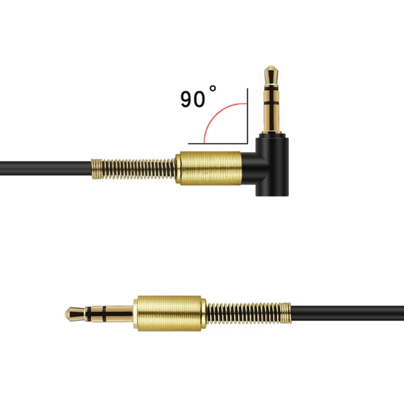 3,5 мм кабель со штыревыми соединителями на обоих концах для подключения с поворотом на 90 градусов аудио Aux кабель для весны автомобильный стерео MP3 ПК