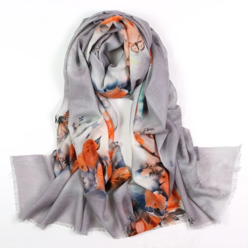 2017 fashion Australia Wool Print Colourful Scarves Women Spring 100