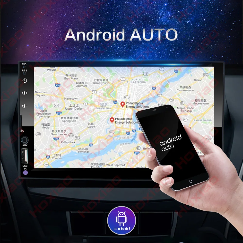 2 din Автомобильный Радио плеер с сенсорным экраном Зеркало Ссылка Android Авто Carplay MP5 SD/FM/USB/AUX/Bluetooth " HD 2DIN Аудио Автомобиля