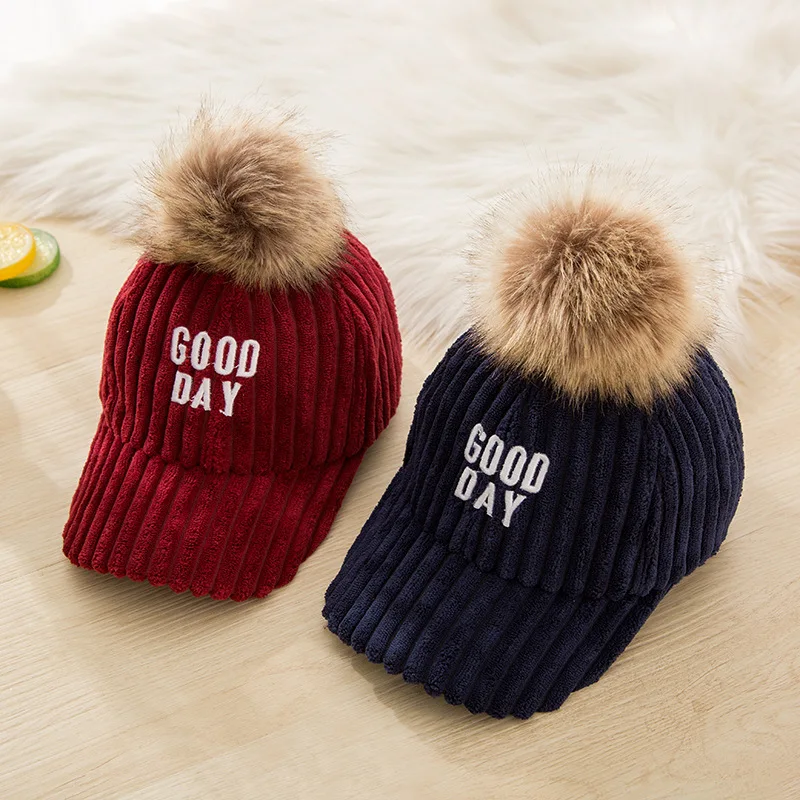 

New Version Corduroy Children's Winter Hat Running Cap for Boys and Girls in Autumn and Winter Outdoor Warm Cap Sport Hat