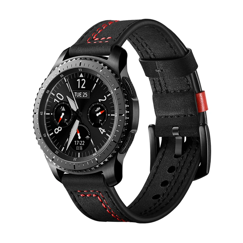 Ремешок из натуральной кожи для samsung galaxy watch 46 мм S3 Frontier/Classic band huami amazfit huawei 2 classic gt |
