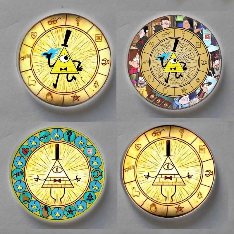 Wholesale 6USD GRAVITY FALLS BILL CIPHER WHEEL glass fridge magnets For Note sticker cute lot New Art 15 Fashion distributor | Дом и сад