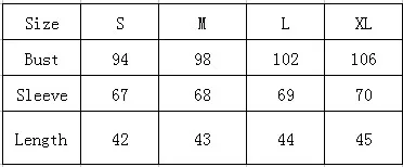 SIZE CHART
