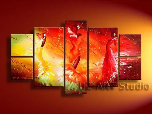 

Abstract Group painting,dance,handicraft,home decorate,modern art,bedroom oil paintings GP28