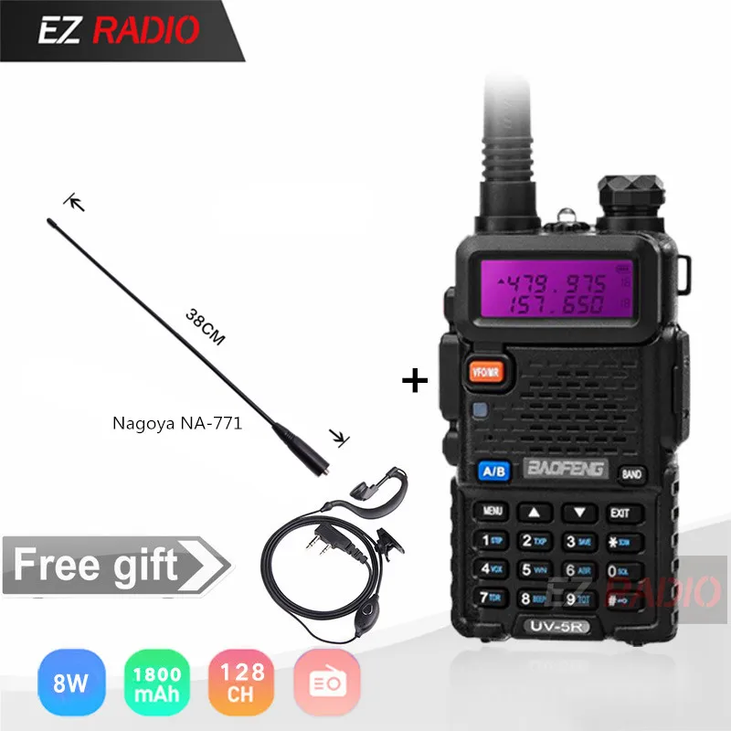 8 Вт UV-5R иди и болтай Walkie Talkie “иди и 10 км двухканальный, Baofeng UV5R Ham радио 10 км UHF VHF двухстороннее радио pofung UV-9R UV-8HX UV-82 UV5R - Цвет: Add NA-771