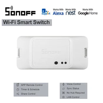 

SONOFF Basic Wireless Wifi Switch Remote Control Automation Module DIY Timer Universal Smart Home 10A 220V AC 90-250V