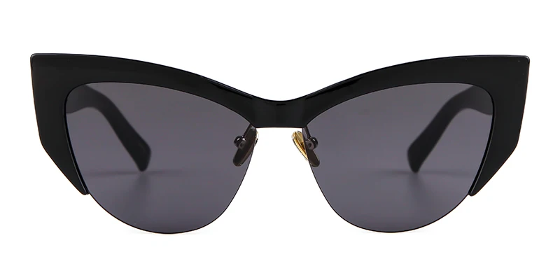 WHO CUTIE, полуоправа, кошачий глаз, солнцезащитные очки для женщин, фирменный дизайн, женские солнцезащитные очки больших размеров, кошачий глаз, желтые оттенки, для женщин, OM686 - Цвет линз: C4