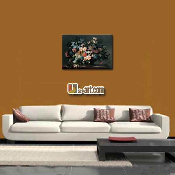 Современная Настенная картина черный фон цветок картина маслом цветочный принт на холсте для украшения гостиной
