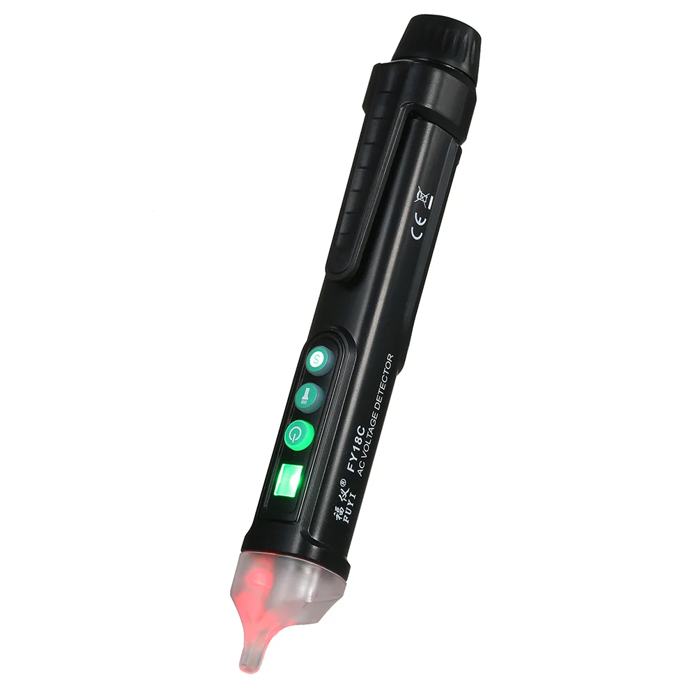

FUYI Portable AC Voltage Tester Pen Shaped Electricity Detector Test V~Alert Detector with LED Flashlight Alarm Mode