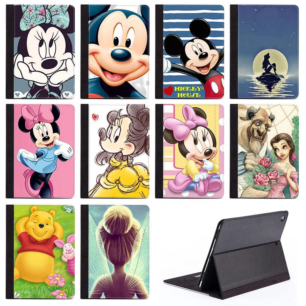 

Cartoon Characters Mickey Mouse Princess Fashion Fairy Tale Protective PU Leather Case Tablet Cover For Apple iPad Mini 1 2 3 4