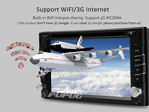 Sale Android 4.4 Double 2 Din Car Stereo GPS DVD Player 6.2 Bluetooth Radio WiFi+Free Back up Camera 3