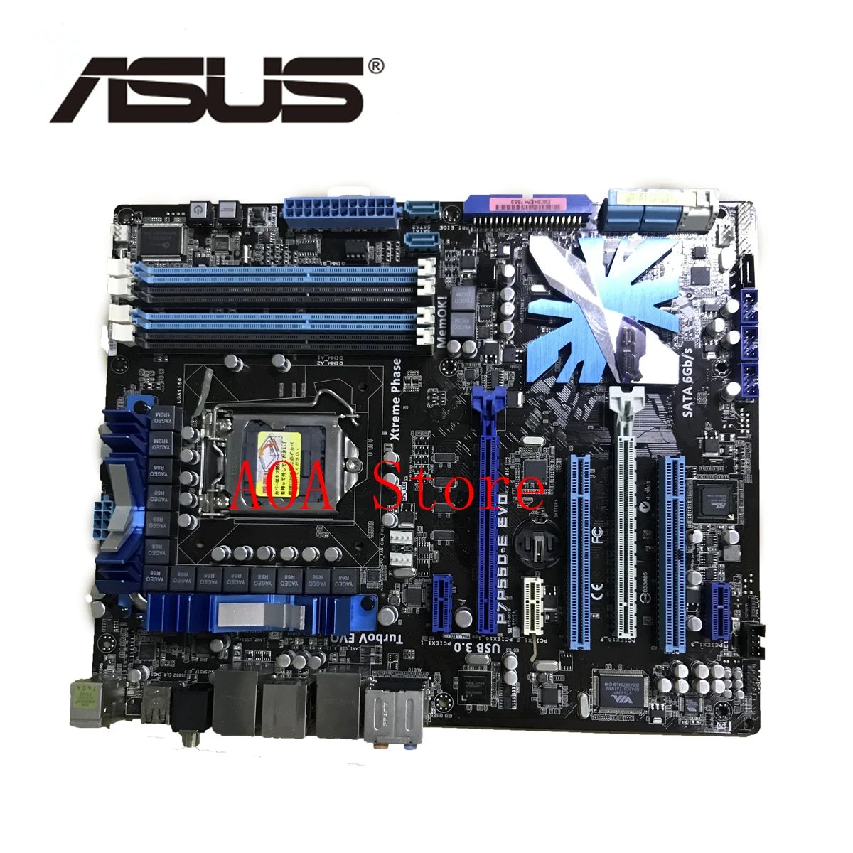 LGA 1156 для Intel P55 ASUS P7P55D E EVO материнская плата ATX 2 x PCI X16 SATA3 4 DDR3 16 ГБ десктопная