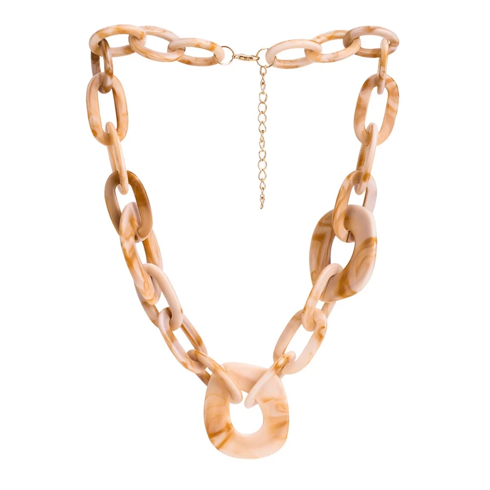 Olsen Twins Прямая поставка Длинные акриловые полимерные геометрические массивные ожерелья-цепочки для женщин бижутерия подарок