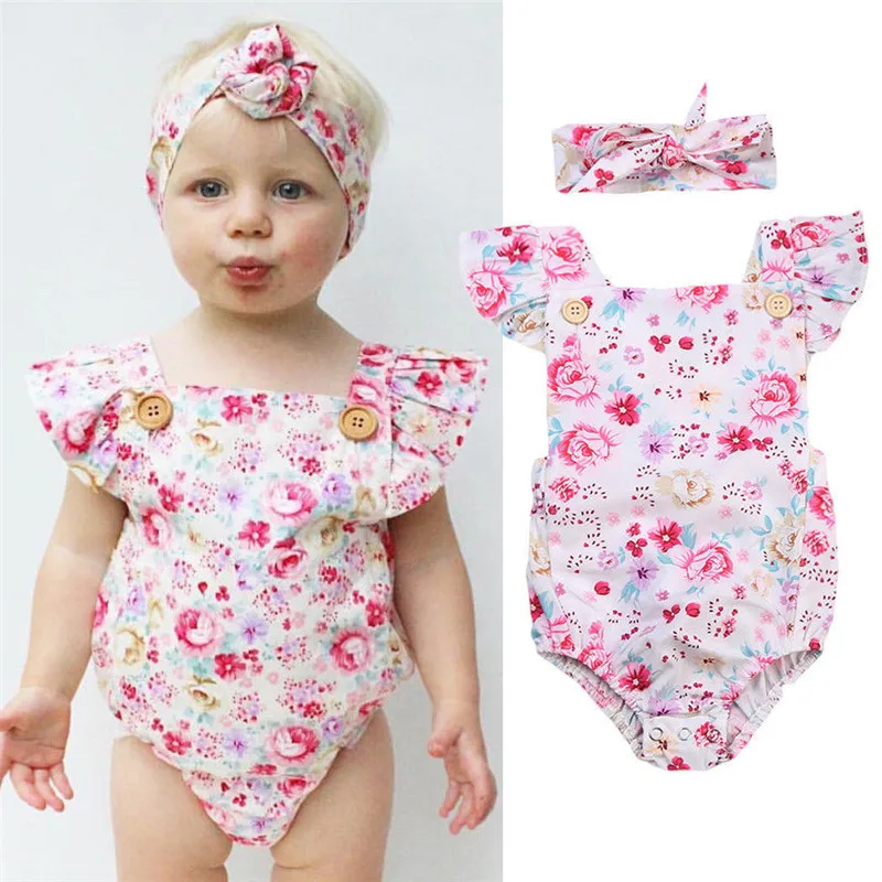 Baby Girl Bodysuits Summer 2017 Baby Clothes O Neck Gilrs Newborn Girl ...